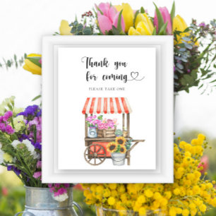 Blommor, babydusch - Tack för att du kom Poster