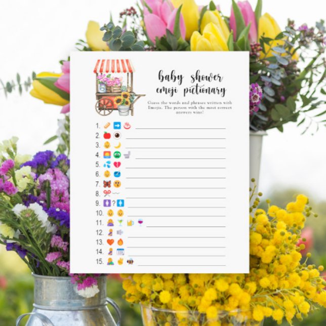 Blommor, babyduschemoji Pictionary, lokalt odlad (Skapare uppladdad)