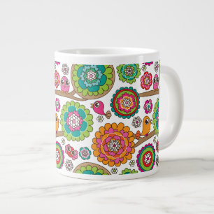 blommor, bakgrunden mönster jumbo mugg
