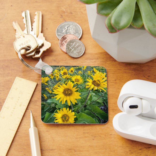 Blommor | Balsomroot Columbia River, Oregon Nyckelring (Skrivbord)