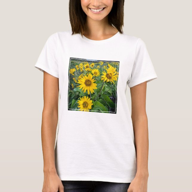 Blommor | Balsomroot Columbia River, Oregon T Shirt (Framsida)
