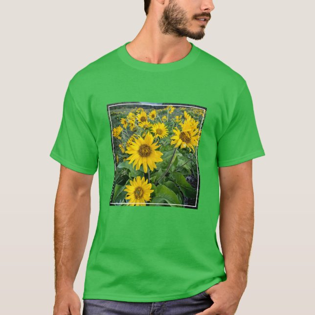 Blommor | Balsomroot Columbia River, Oregon T Shirt (Framsida)
