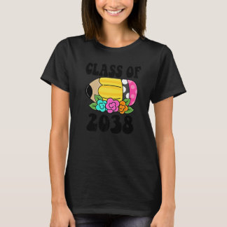 Blommor Barn tillbaka till skolan Klass av 2038 Pr T Shirt