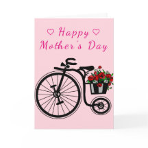 Blommor Bike Mors dag Card