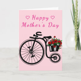Blommor Bike Mors dag Card Kort