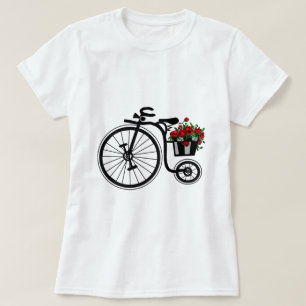 Blommor Bike T-Shirt Romantic - Målning