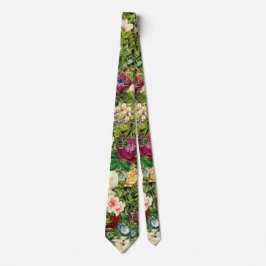 Blommor, bin och fjärilar för vintage botaniska slips