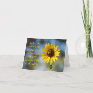 Blommor, Bin och Gibran Notecard (tomma inuti) Tack Kort