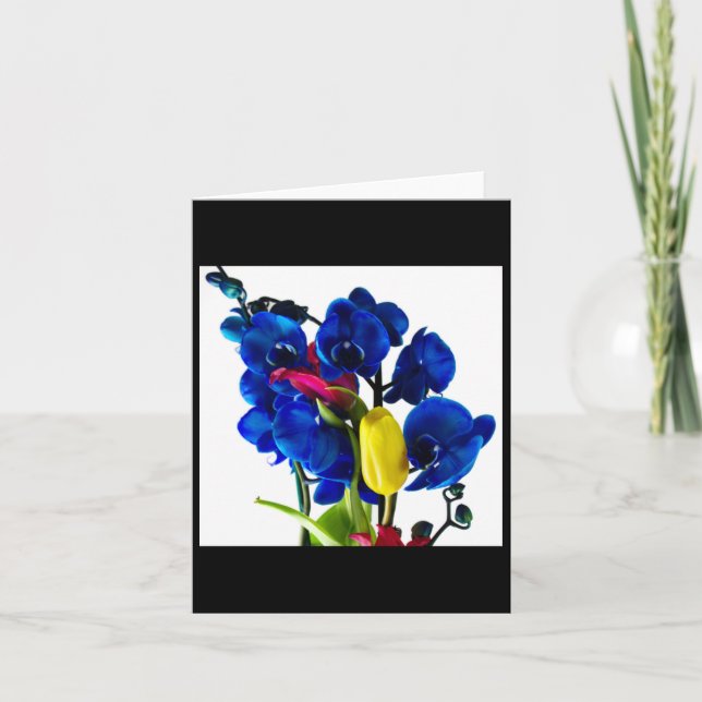 Blommor - blå orkidéer kort (Framsida)
