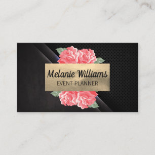 Blommor Black Struktur Mesh Background Visitkort