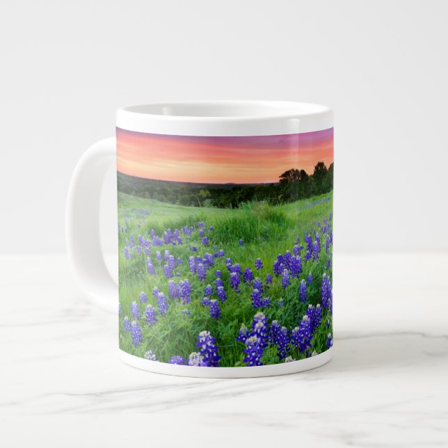 Blommor | Blånät i Sunset Texas Jumbo Mugg (Framsida vänster)