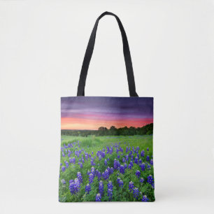 Blommor Blånät i Sunset Texas Tygkasse