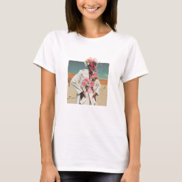Blommor, blandat mediesamling för kvinnor t shirt
