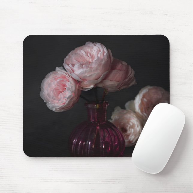 Blommor | Blek Rosa Peonies i Vas Musmatta (Med mus)