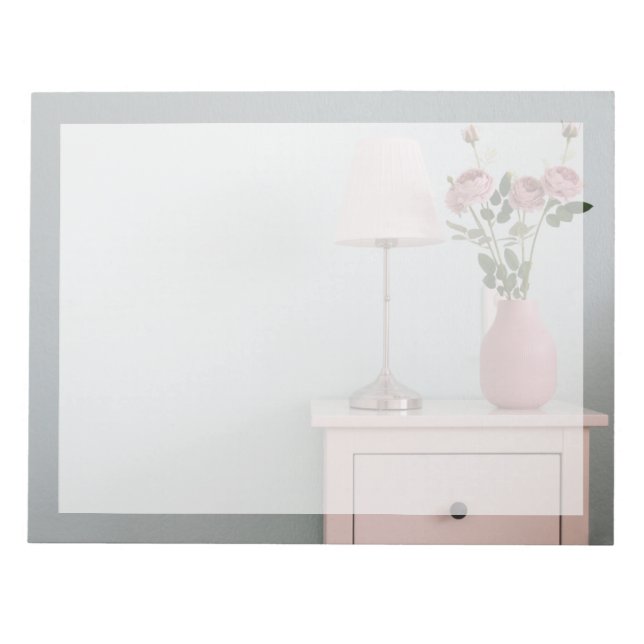Blommor | Blek Rosa ros om Nightstand Anteckningsblock (Framsida)