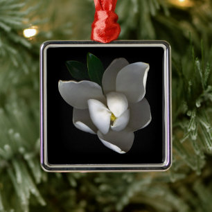 Blommor   Blommar av vita Magnolia Julgransprydnad Metall