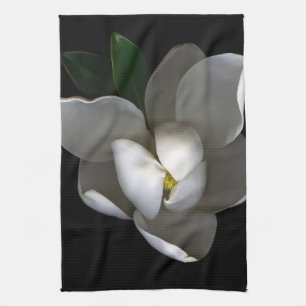 Blommor   Blommar av vita Magnolia Kökshandduk