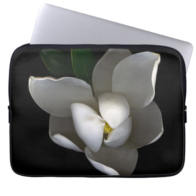 Blommor | Blommar av vita Magnolia Laptop Fodral (Framsidan)