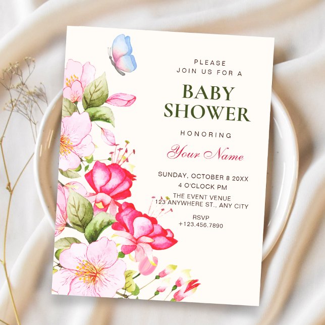 Blommor blommar baby shower inbjudningar (Skapare uppladdad)