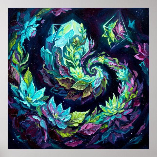 Blommor blommar i rymdens vakuum poster (Framsidan)
