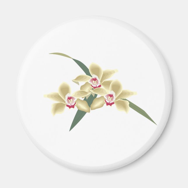 Blommor blommar med löv magnet (Framsidan)
