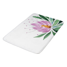 Blommor Blommar Violett Lotus Akvarell Konst Badrumsmatta