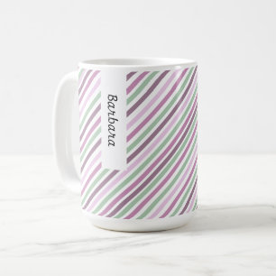 Blommor Blommar Violett Vattenfärg Chic Ränder Kaffemugg