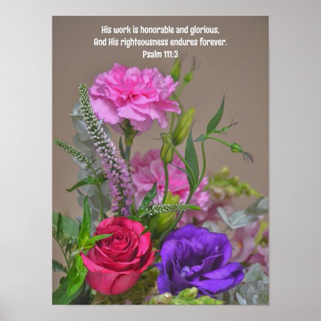 Blommor Blommigt Bouquet Bible Verse Art Poster (Framsidan)