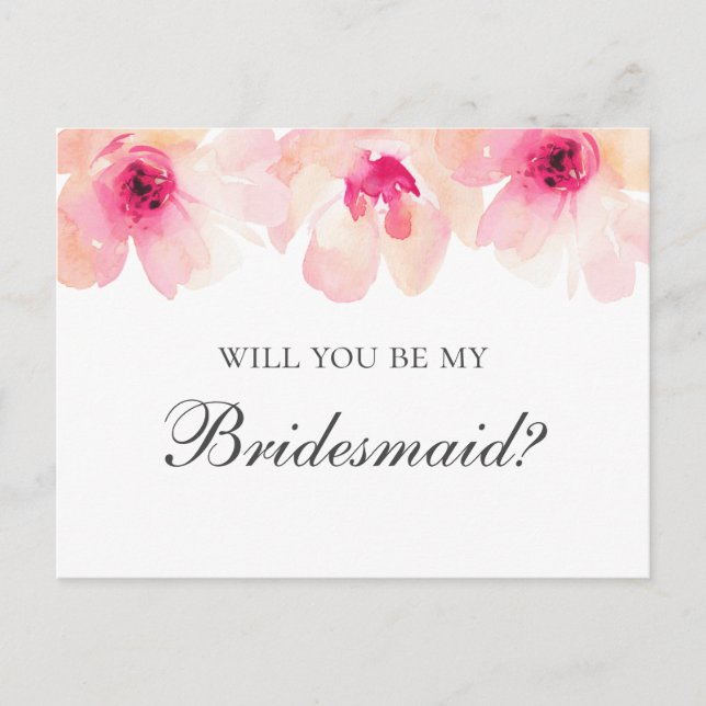  blommor. Blommigt Kommer du att bli min brud? Vykort (Framsida)
