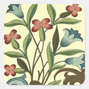 Blommor Blommigt Tapet Art nouveau Söt Fyrkantigt Klistermärke