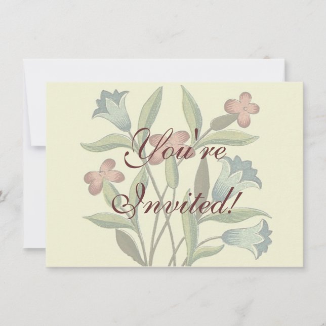 Blommor Blommigt Tapet Art nouveau Söt Inbjudningar (Framsida)