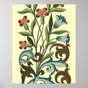 Blommor Blommigt Tapet Art nouveau Söt Poster