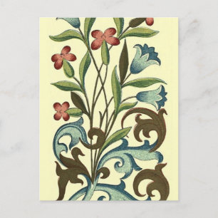 Blommor Blommigt Tapet Art nouveau Söt Vykort