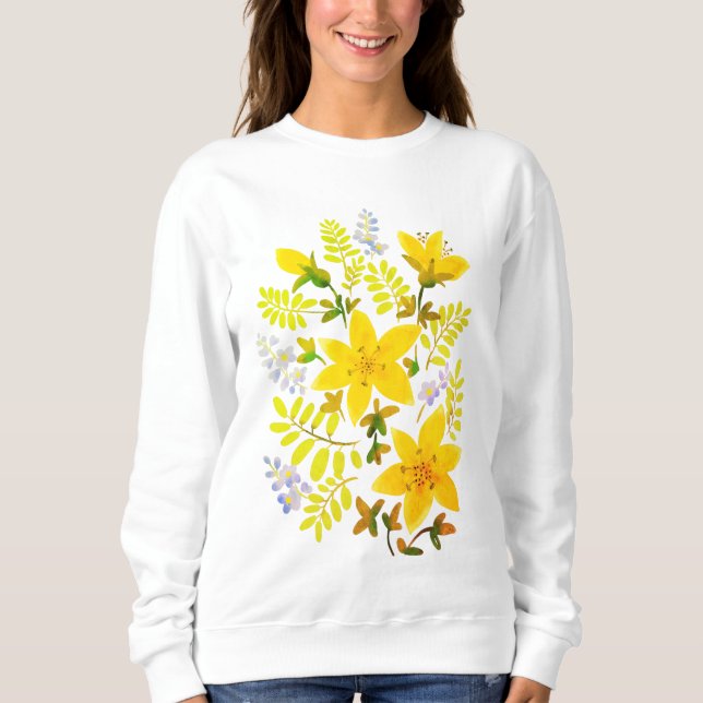 Blommor, blommigtens temagult t shirt (Framsida)