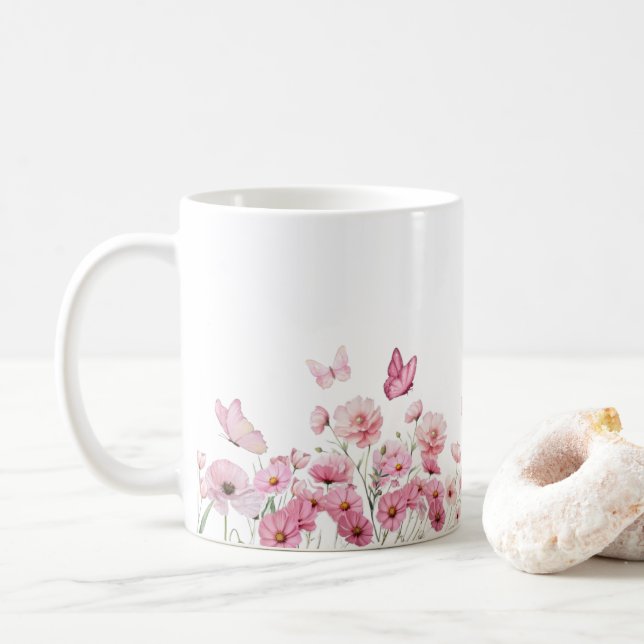 blommor blommor  kaffemugg (Med munk)