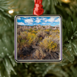 Blommor Blooming Sagebrush Kalifornien Julgransprydnad Metall
