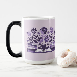 Blommor Böcker Bokälskare Föränderlig Mugg