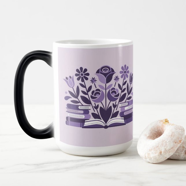 Blommor Böcker Bokälskare Föränderlig Mugg (Med munk)