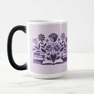 Blommor Böcker Bokälskare Föränderlig Mugg