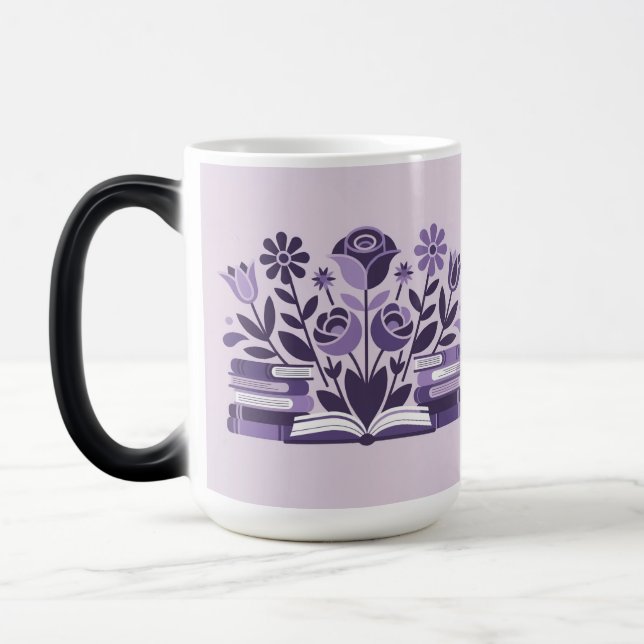 Blommor Böcker Bokälskare Föränderlig Mugg (Vänster)