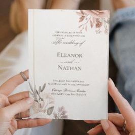 Blommor Boho Lila bröllopsinbjudan Inbjudningar