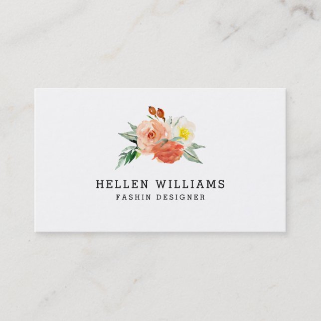 Blommor bouquet visitkort (Framsida)