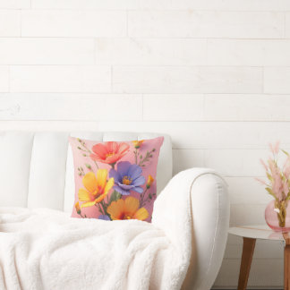 blommor bouquetThrow Pillow Kudde
