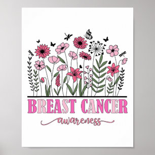 Blommor Breast Cancer Awareness Women Cancer Survi Poster