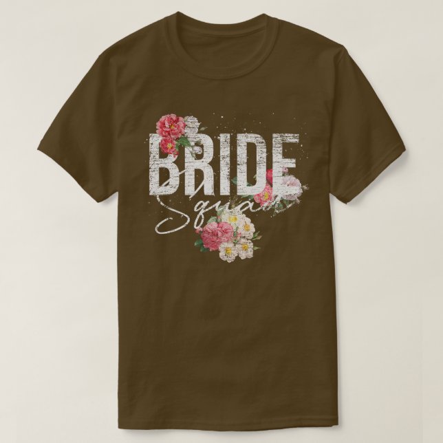 Blommor Bride Squad Möhippa Women Blommigt Bri T Shirt (Design framsida)