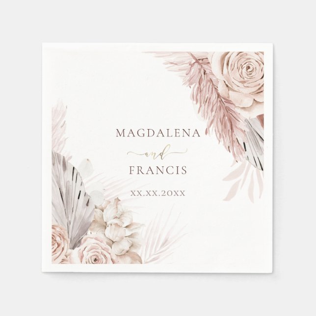 blommor bröllop pappersservett (Framsidan)