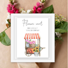 Blommor bröllopsdusch - Blommig vagn Poster