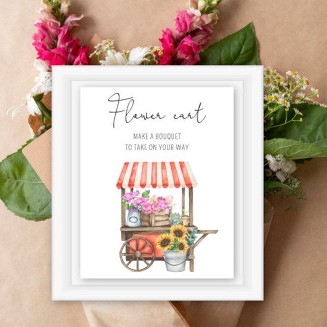 Blommor bröllopsdusch - Blommig vagn Poster (Skapare uppladdad)