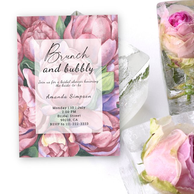 Blommor - Brunch och bubbel bröllopsdusch Inbjudningar (Skapare uppladdad)