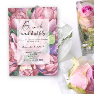 Blommor - Brunch och möhippa av bubblor Inbjudningar